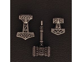 Thórova kladiva - Přívěsek (amulet) z chirurgické nerez oceli 316L 1