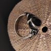 Keltský prsten z chirurgické nerez oceli s broušeným kamenem 2