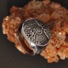 Prsten z chirurgické nerez oceli s keltskými a vikingskými symboly strom života, trojitý uzel a valknut