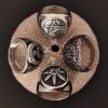 Prsten z chirurgické nerez oceli s keltskými a dalšími symboly - trojitý uzel, pentagram, kolovrat