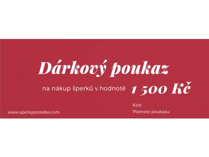 Dárkový poukaz 1500Kč