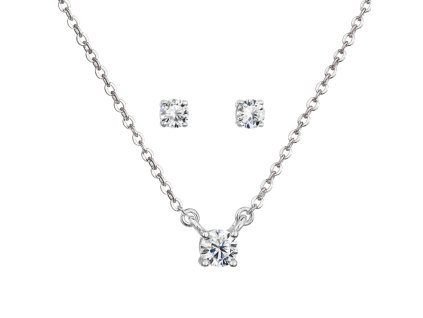 Stribrny set s moissanitem moon