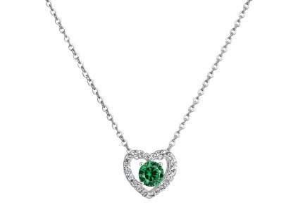 Stříbrný přívěsek – Smaragdové srdce se zeleným zirkonem