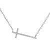Stříbrný náhrdelník – Křížek s bílými zirkony