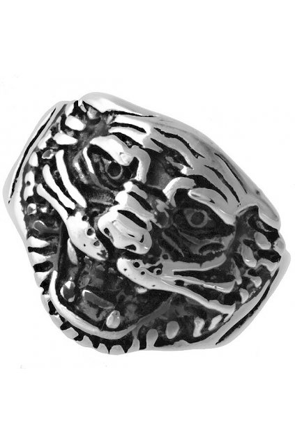 Skalimar Prsten z chirurgické oceli TYGŘÍ HLAVA 312476 (Velikost 21)