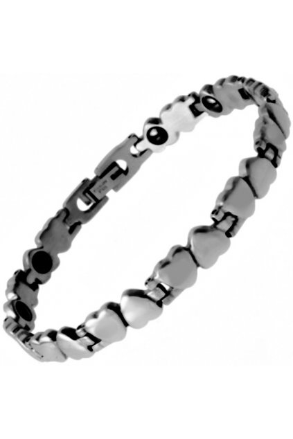 Skalimar Náramek z chirurgické oceli SRDÍČKA MAGNETIC 311398