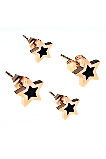 Skalimar Náušnice z chirurgické oceli HVĚZDIČKY ROSE GOLD 41002503