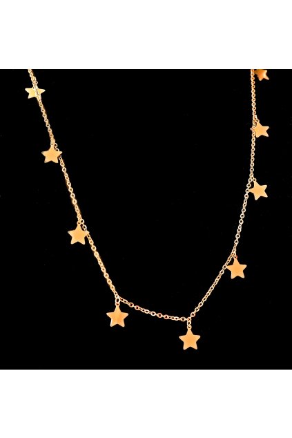 Skalimar Náhrdelník z chirurgické oceli ROSE GOLD HVĚZDY 32000309 B