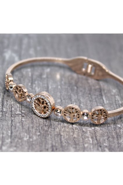 Skalimar Náramek z chirurgické oceli STROMY ŽIVOTA ROSE GOLD 11001708 B