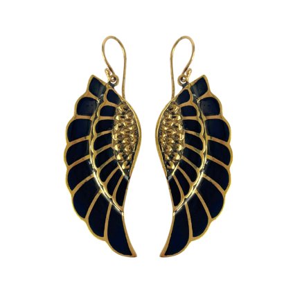 Náušnice černá křídla Ubud