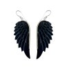 Stříbrné náušnice černá křídla