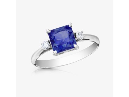 Prsten Blue Night z bílého zlata s iolitem a diamanty