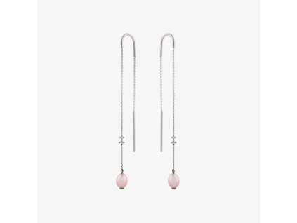 Visací náušnice Lady Pink z bílého zlata s perlami a diamanty