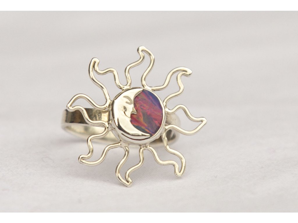 Prsten stříbrný "Eclipse" - fialový opál