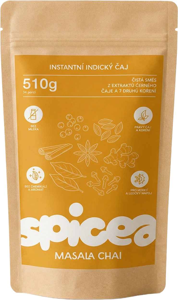 Balení Spicea Masala Chai — slazená varianta