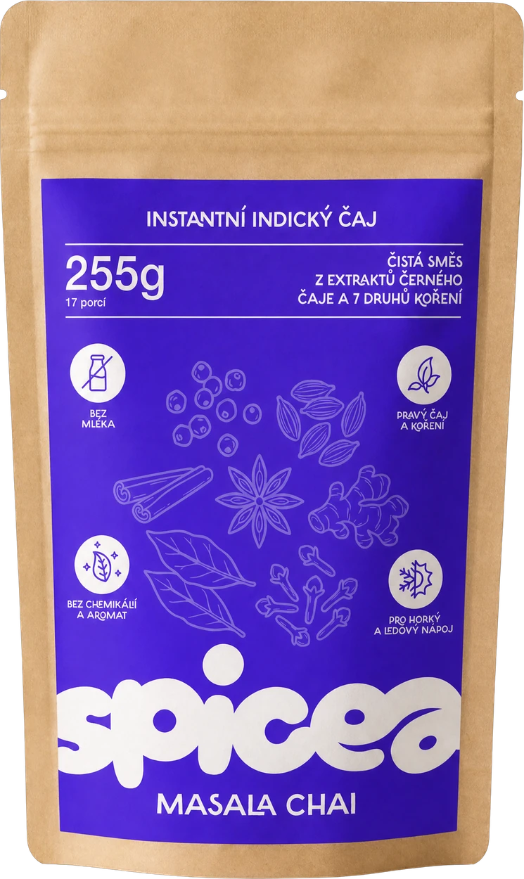 Balení Spicea Masala Chai — varianta bez cukru