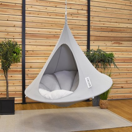 Houpačka hnízdo Cacoon pro jednu osobu světle šedá
