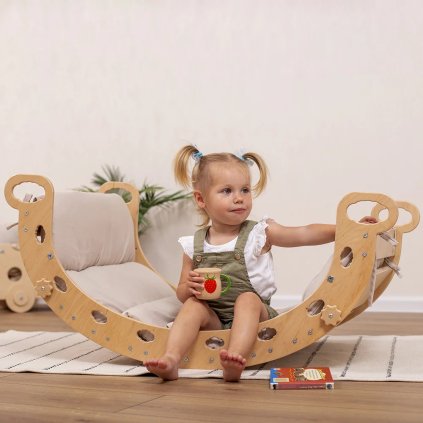 Montessori dřevěná houpačka 5v1 Large natural 002
