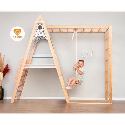 Montessori dětské hřiště Circle v pastelovém provedení se závěsnými prvky 001