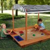 Luxus Kinder-Sandkasten mit Sonnenschirm ( 160 x 150 cm )