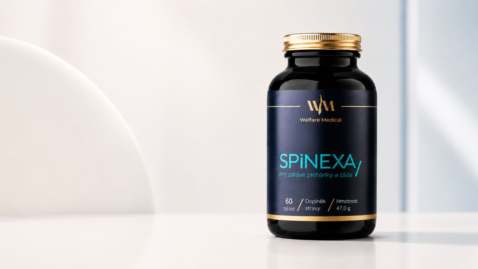 SPINEXA – produktový banner doplňku stravy pro péči o záda, ploténky a pohybový aparát