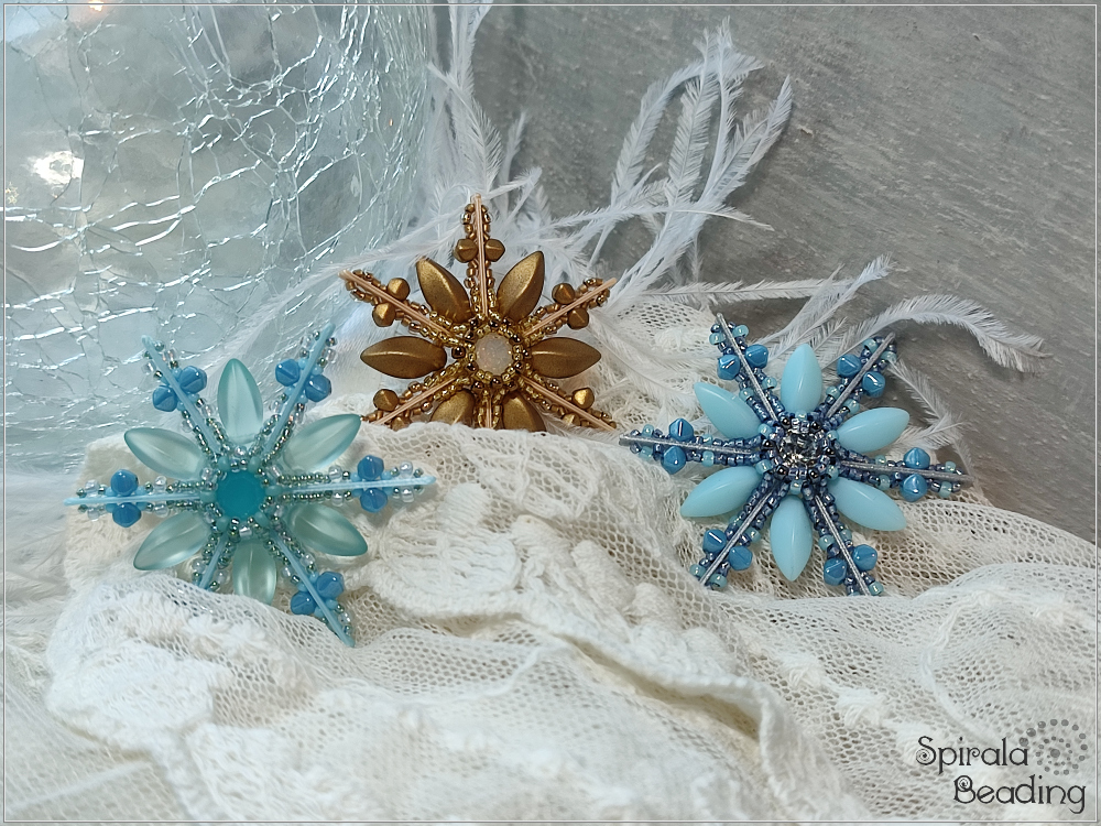 3 Twistie snowflakes
