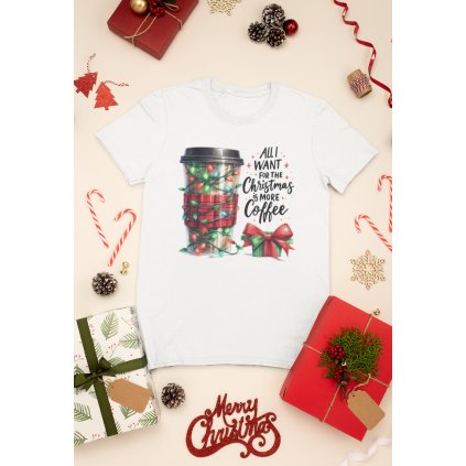 mockup of a t shirt surrounded by christmas presents and decorations 30632 (4)