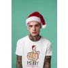t shirt mockup of an ai generated tattooed man with a christmas hat and an alternative look m51714