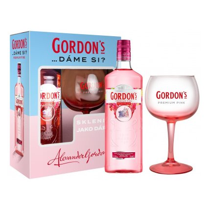 GIN Gordons Premium Pink + sklenice 37,5% 0,7l
