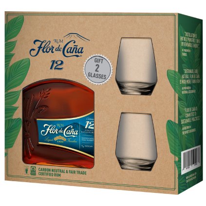 Flor De Cana Centenario 12yo 40% 0,7l + sklenice