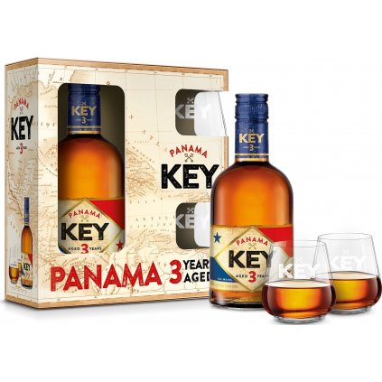 Key Panama 3yo + 2 skla 38% 0,5l