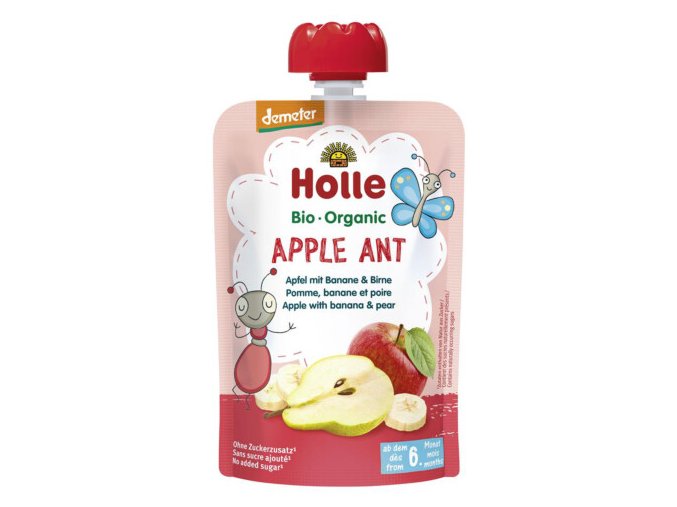 BIO příkrm „Apple Ant“ jablko s banánem a hruškou 100g