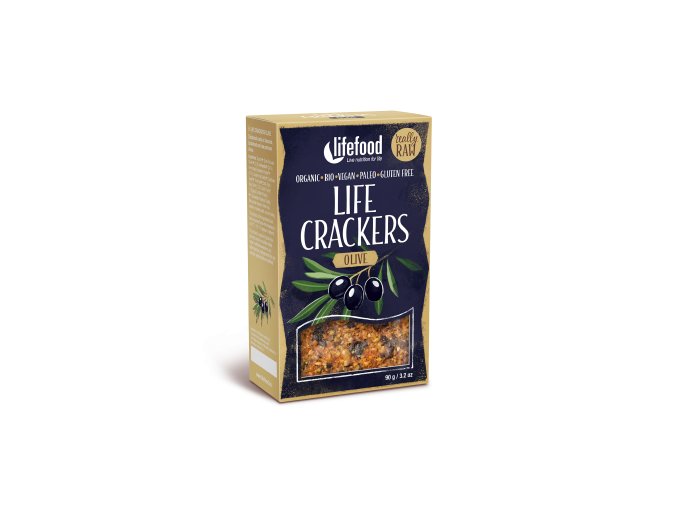 LIFE CRACKERS Olivové BIO RAW