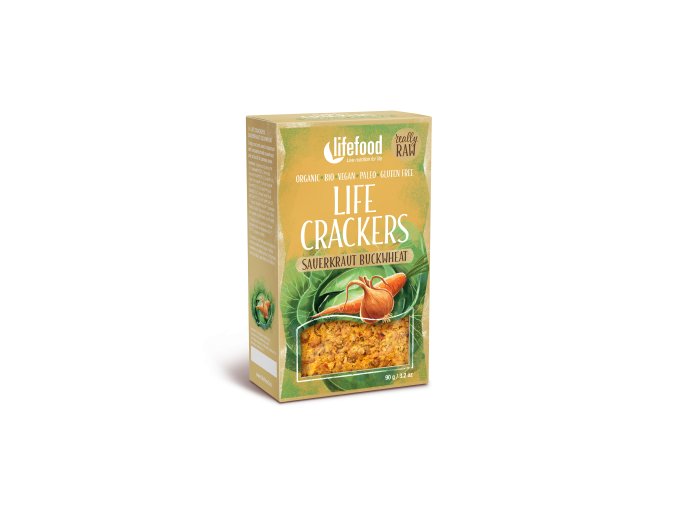 LIFE CRACKERS Zelňáky s kyselým zelím BIO RAW