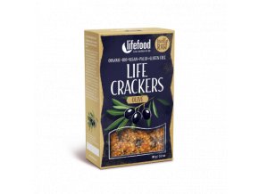 LIFE CRACKERS Olivové BIO RAW