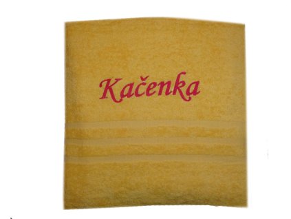 žlutý froté ručník s výšivkou na přání jméno