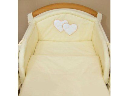 souprava do postylky kremove srdicko
