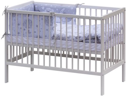 Postýlka 120 x 60 cm s kompletní výbavou Scarlett Lucy - šedá