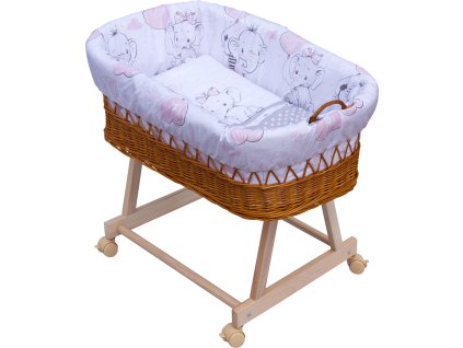 Proutěný košík na miminko Scarlett Gusto - růžová