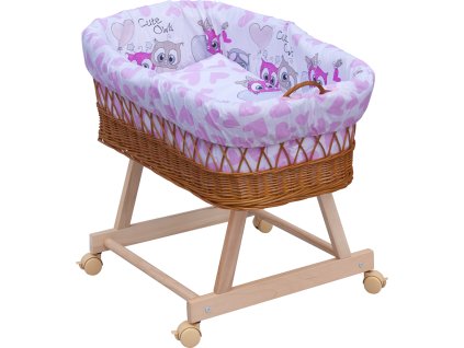 Proutěný košík na miminko Scarlett Kulíšek - růžová