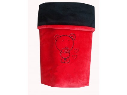 deka cervena cerna medvidek se srdicky