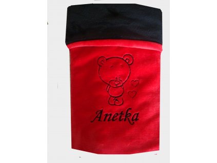 deka cerveno cerna medvidek se srdicky anetka