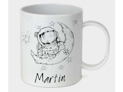 Astronaut kosmonaut měsíc hvězdy hrnek školka