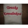 Terezka ručník bílý bílá výšivka na přání jméno