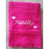 ručník  růžový se srdíčky  Natálka