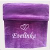 deka fialová výšivka srdíčka Evelínka pro miminko