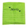 froté osuška zelená výšivka srdíčka jméno na přání