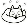 moje spící liška hvězdičky výšivka