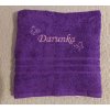 osuška fialová výšivka darunka motýlci