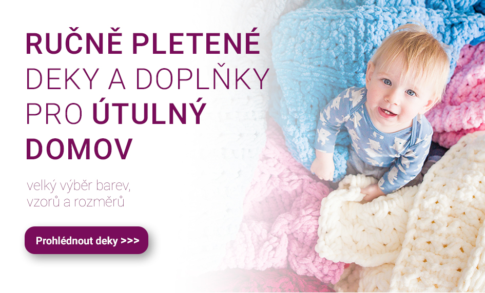 Ručně pletené deky a přikrývky a další doplňky pro útulný domov